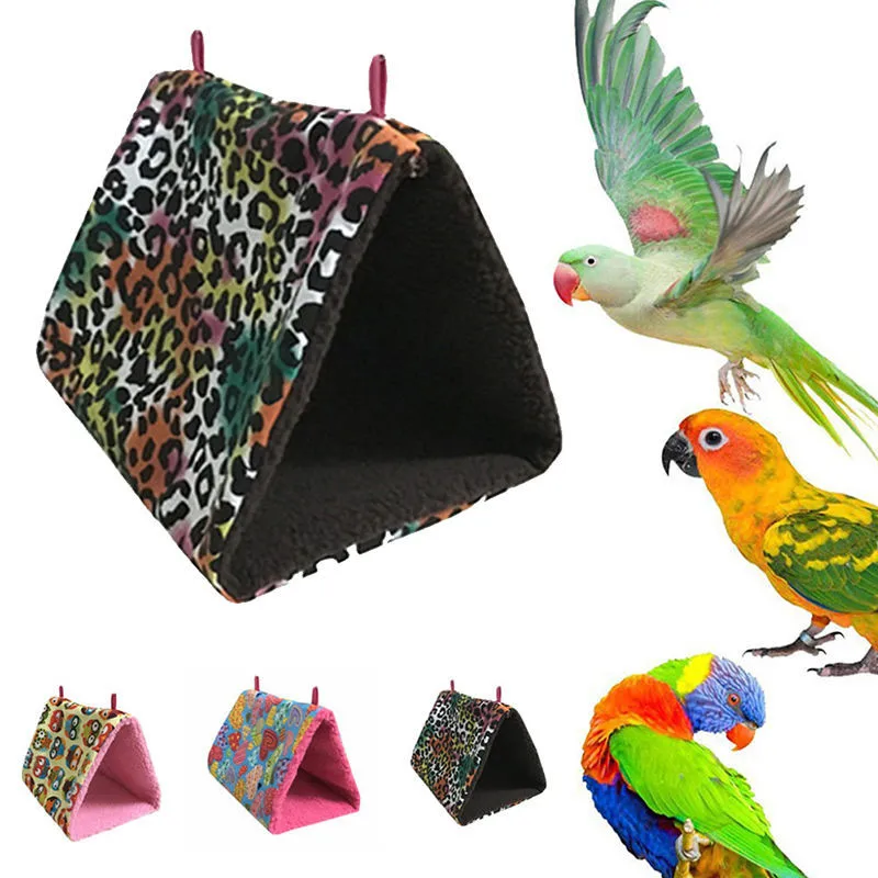 Bird Parrot Parakeet Budgie Soft Warm Hammock Cage Hut Tent Pet Bed Hanging Cavein Bird Cages