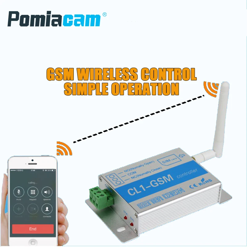 CL1 GSM SMS Gate Opener Phone Remote Control Switch Free shipping New Free Call to control GSM Frequency Band 850 900 1800