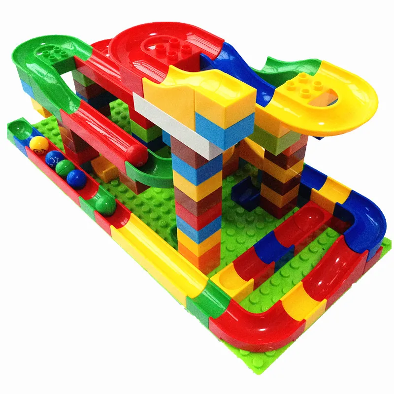 

123pcs Marble Runs Blocks Set Crazy Running Balls STEAM Toys for Children Compatible with Duplo Building Bricks