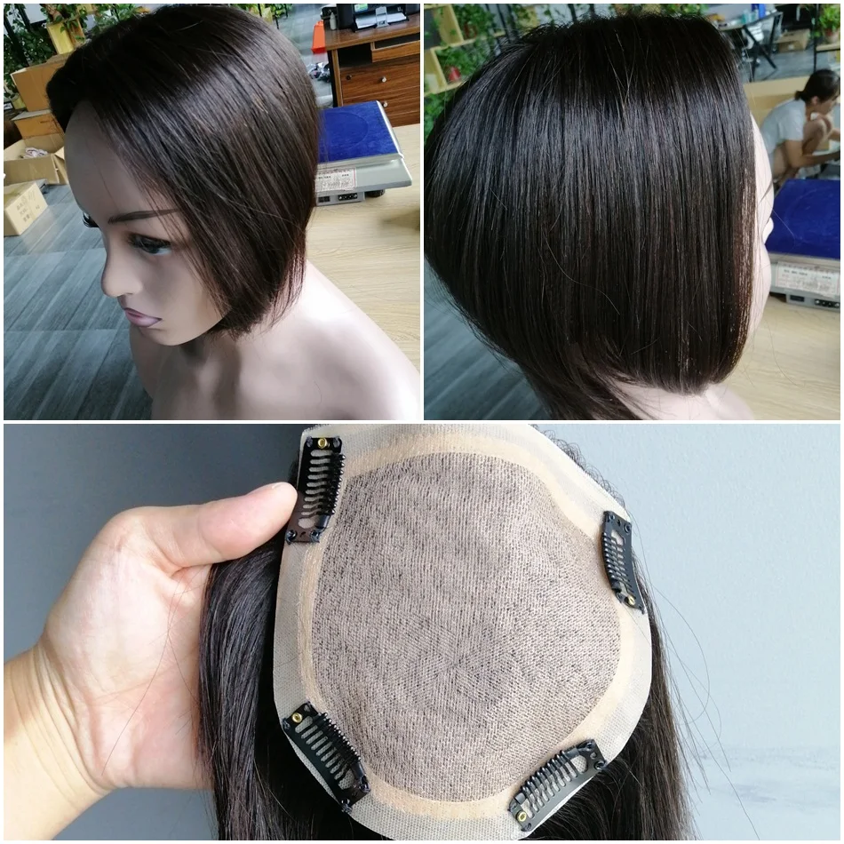 mono base do plutônio com grampo no cabelo peruca remy