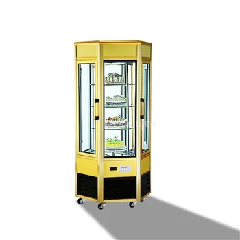 شراءCL608FL2X4 980 واط 520L 4-طبقة شفافة كعكة معرضا سوبر ماركت الفاكهة الخضار كعكة عرض الفريزر ثلاجة تجارية