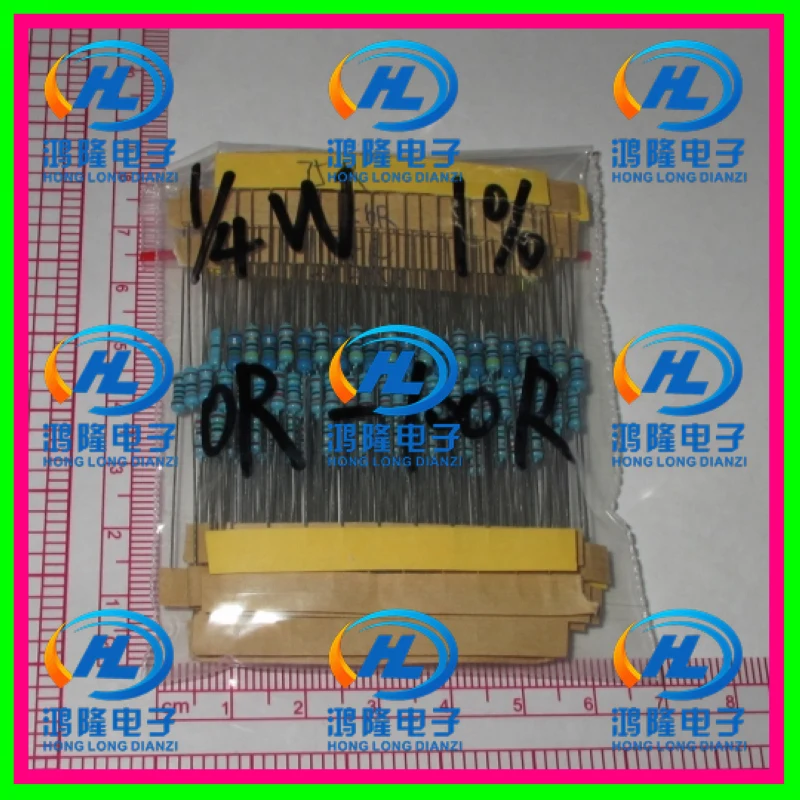 

400PCS/lot 1/4W 20valuesX20pcs=400pcs Metal Film Resistor Kit 0R~100R Resistor Pack 0.25W 1% samples psck Assorted Kit