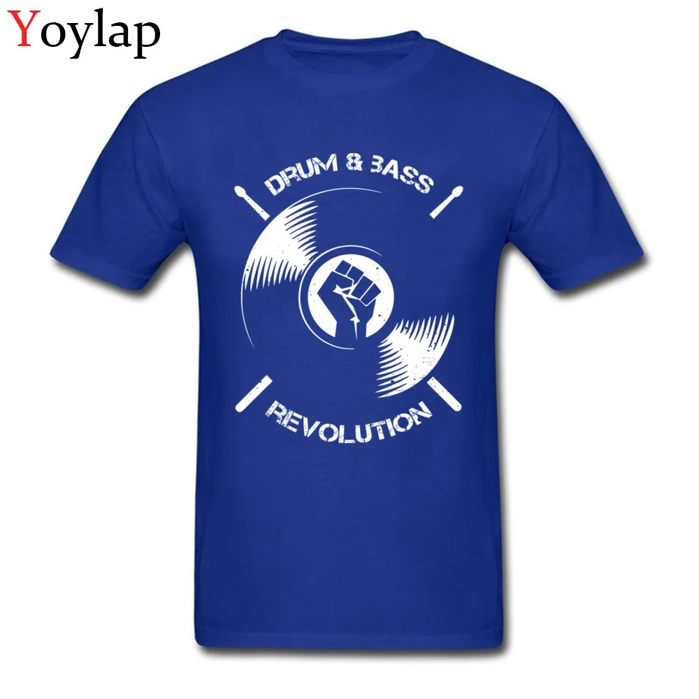 Casual Tops Shirt for Adult Slim Fit Fall O Neck Cotton Fabric Short Sleeve T-Shirt Drum And Bass Revolution Casual Tee Shirt blue