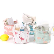 

7*5.5inch 1PC Folding Cute Sweet Storage Basket Landry Home Organizer Bag Sundries for Dirty Clothing Food Container Outside