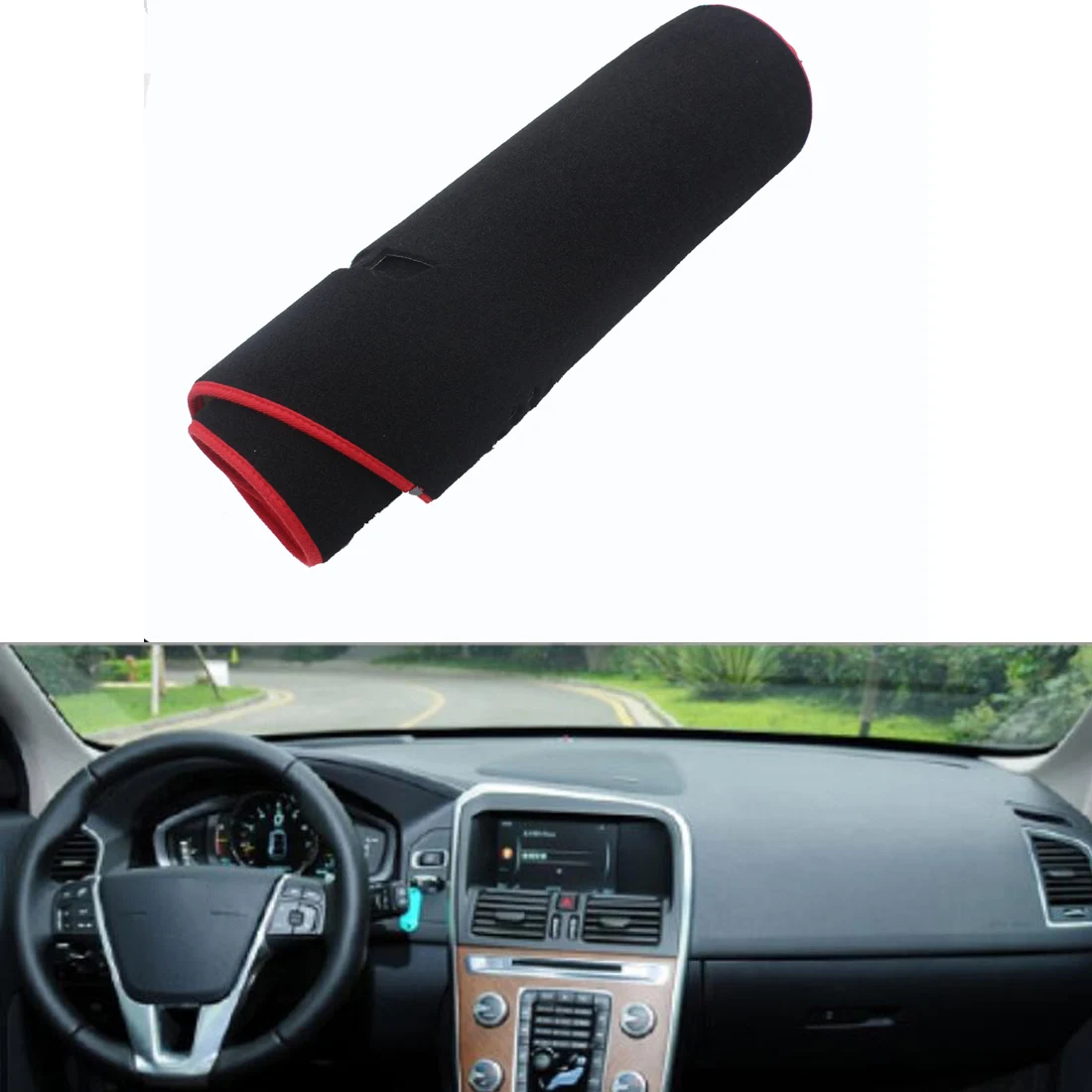 

Fit For Volvo XC60 2012-2016 Car Dashboard Avoid Light Pad Instrument Platform Desk Cover Mat Silicone Non-skid Back Surface