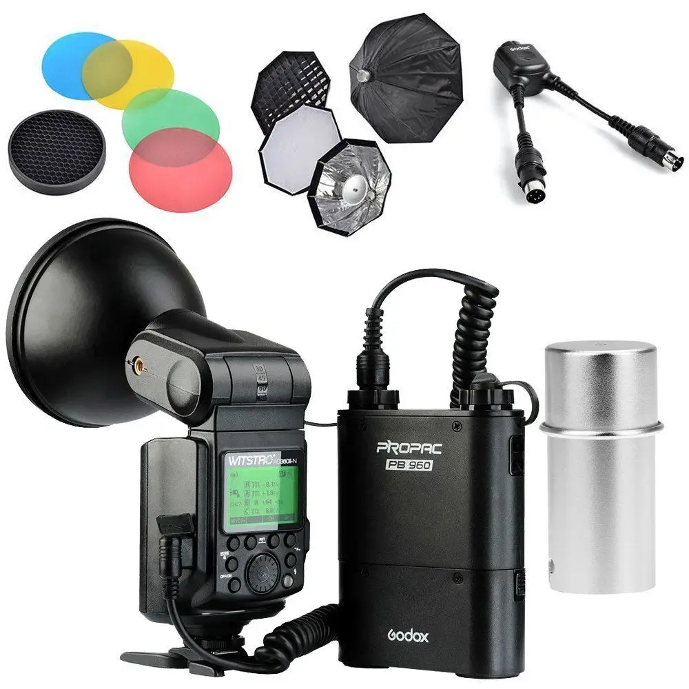 Godox AD360 AD360II N TTL On Camera Flash Speedlite Kit + Soft Box
