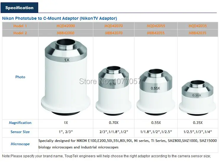 Профессиональные микроскопы 1X C адаптер для Ni-kon микроскопа с использованием