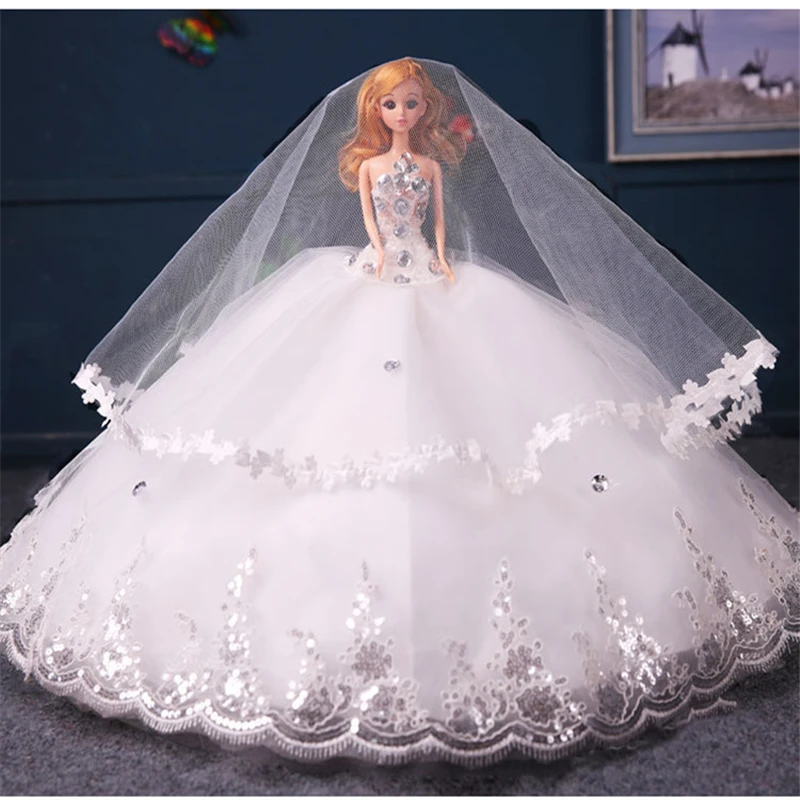 

New 3D Eye Baby Cute Doll 48cm Design Wedding Making Handmade Fashion Dress Suite Kids Toy Girl Best Birthday DIY Crafts Gift