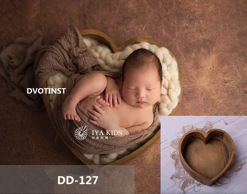 

Dvotinst Newborn Baby Photography Props Wooden Love Heart Tub Posing Frame Fotografia Accessories Studio Shoots Photo Props