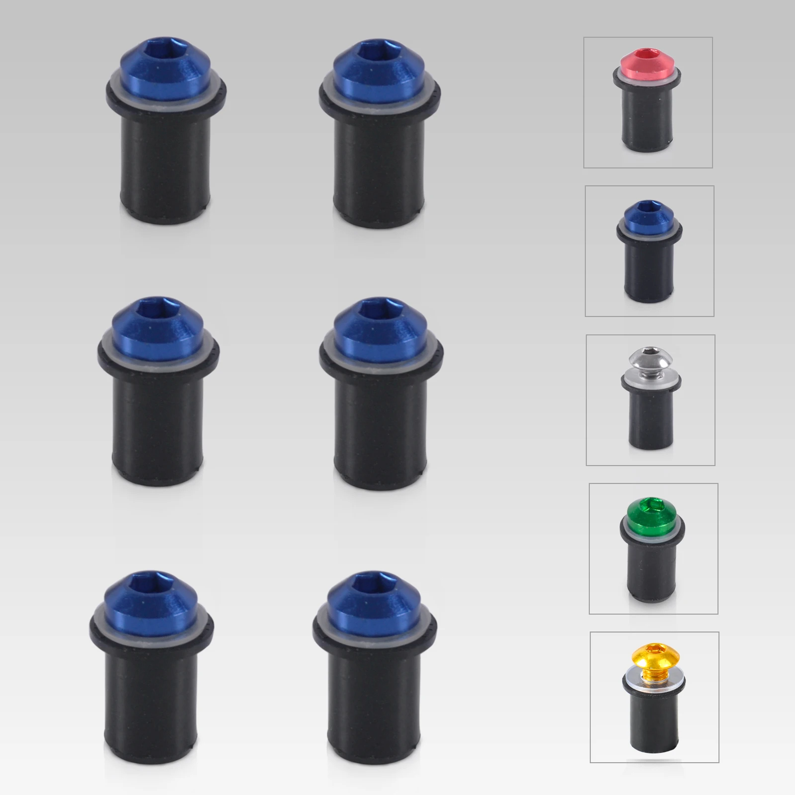 

DWCX 6Pcs M5 5mm Windscreen Bolts Rubber Well Nuts Washers Motorcycle Windshield Screw Mounting Nuts for Honda Suzuki Yamaha