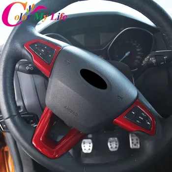 

Color My Life ABS Chrome Car Steering Wheel Decoration Trim Stickers for Ford New Focus 3 4 MK3 MK4 2015 - 2018 Accessories