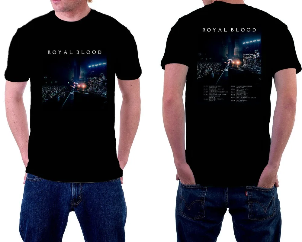 Shirt Sale Short Sleeve Graphic Royal Blood Crew Neck Mens