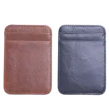 Мужской тонкий держатель для карт из натуральной кожи с 4 отделениями для карт ручной работы 10,6 см* 7,2 см