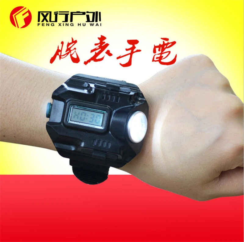 5W USB Rechargeable built-in battery Wrist Lights Bright Flashlight Watches sport Watch Lights outdoor hunting camping hiking