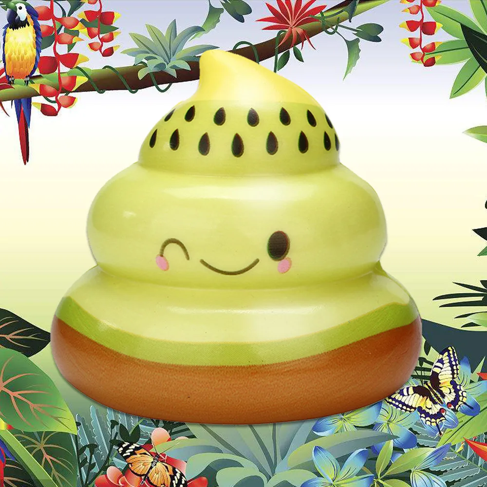 Милая игрушка для детей мягкие и милые Kiwi фрукты Poo медленно поднимающийся крем Ароматизированная игрушка для снятия стресса мальчики и девочки 4