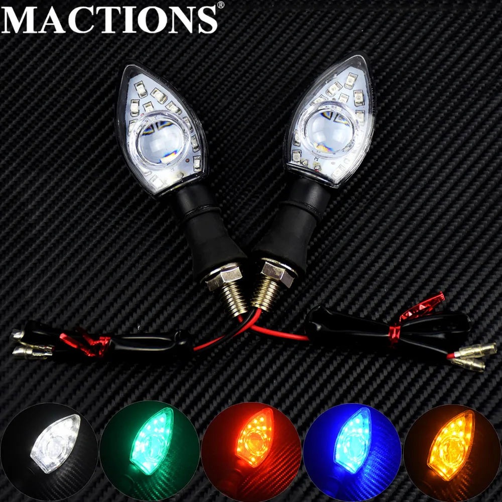 Motorcycle Parts Universal 2Pcs 13 LED Turn Signal Indicator Light Lamo Amber Black &ampTransparent Round Lens |