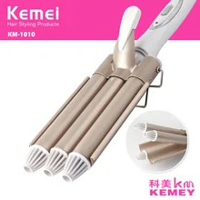 KEMEI щипцы для завивки волос керамический тройной баррель щипцы для завивки волос Волнистые Вэйвер Инструменты для укладки волос стайлер палочка