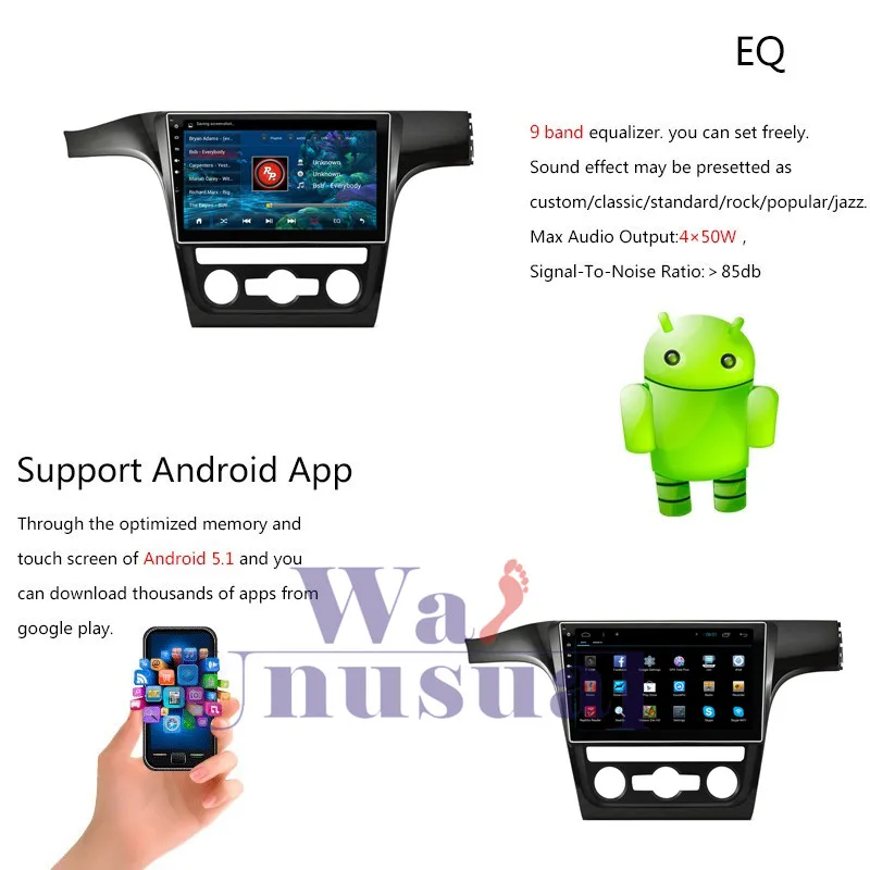 Perfect WANUSUAL 1024*600 10.2 Inch Quad Core 16G Android 6.0 GPS Navigation for VW Passat 2013 2014 2015 2016 2017 With BT 3G Wifi Maps 17