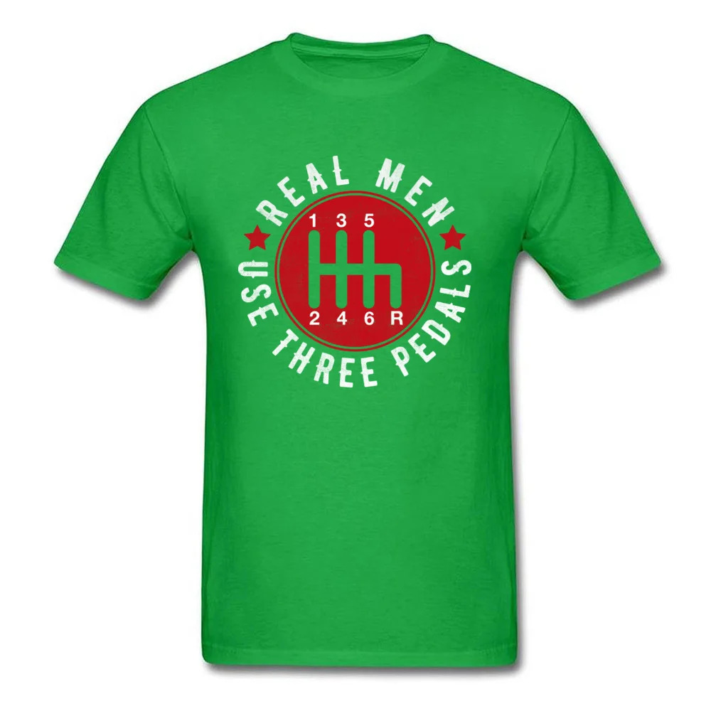 Real Men Use Three Pedals Six Speeds_green