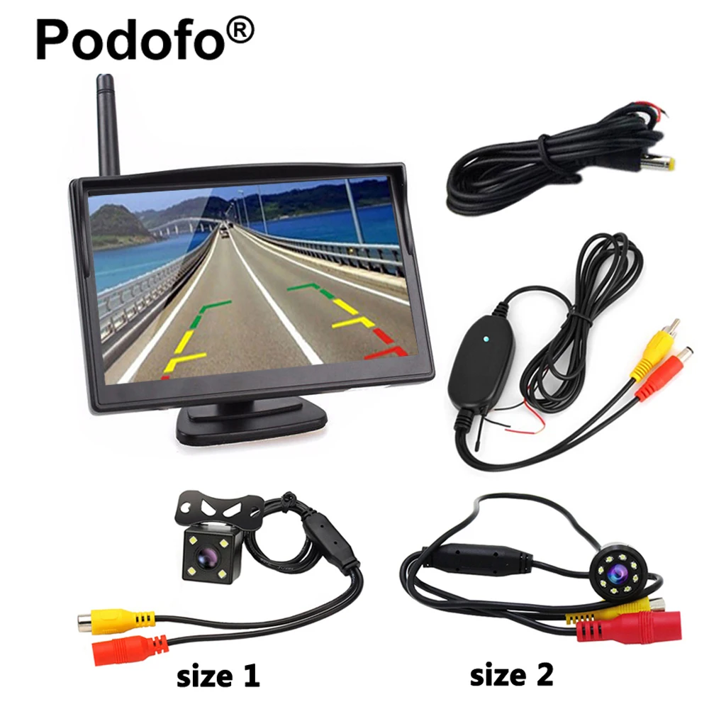 

Wireless Car Backup Camera System 5"Vehicle Rearview Monitor 8 LED Night Vision Camera 170 Degree Wide View Monitors Car-styling