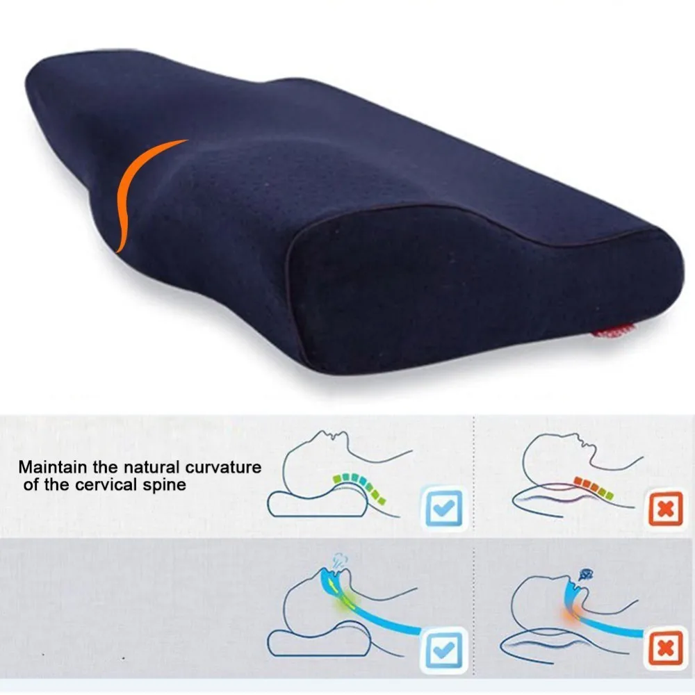 Постельные принадлежности из пены с эффектом памяти, подушка в форме бабочки, шейные ортопедические подушки, подушка для здоровья, медленное восстановление, подушка для сна