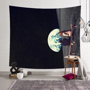 

Mysterious Fantasy Starry Pattern Tapestry Polyester Material Wall Hanging Blanket 3D Space Panoramic Home Bedroom Decoration