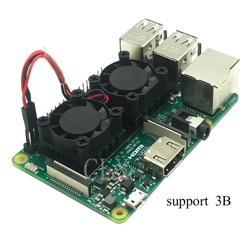Raspberry Pi 3 Model B+(плюс) двойной вентилятор системы охлаждения модуль с радиатором для Pi3 B+/NESPi случае