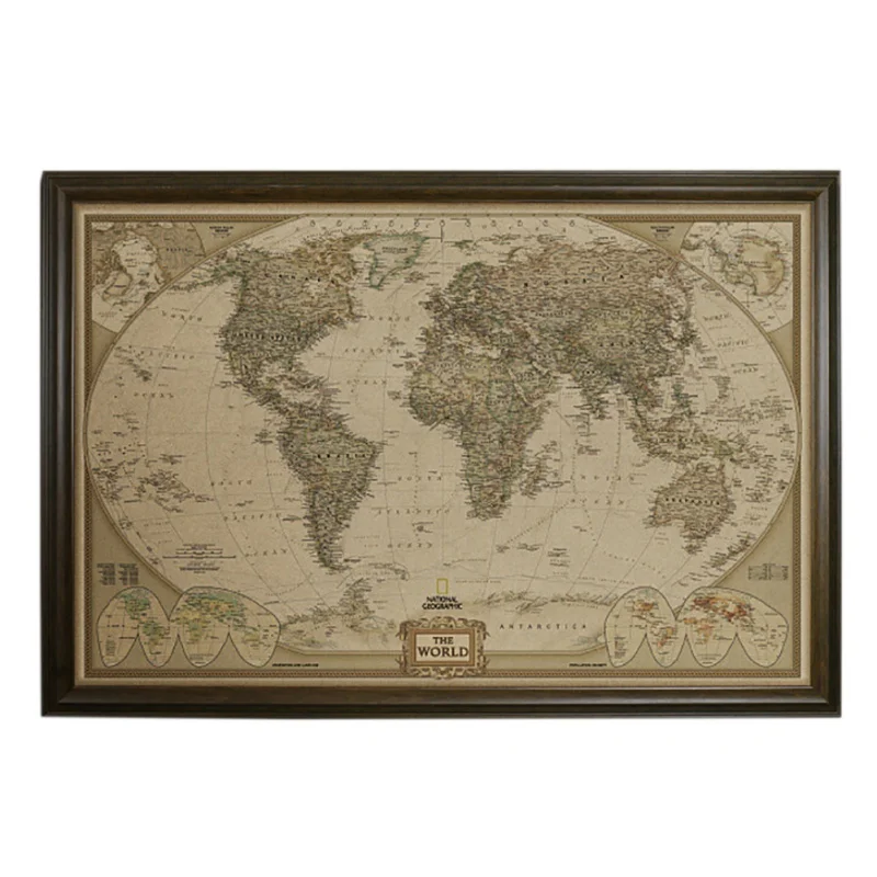 

Executive World Push Pin Travel Map with Black Frame and Pins Paintings Home Living Room Decoration