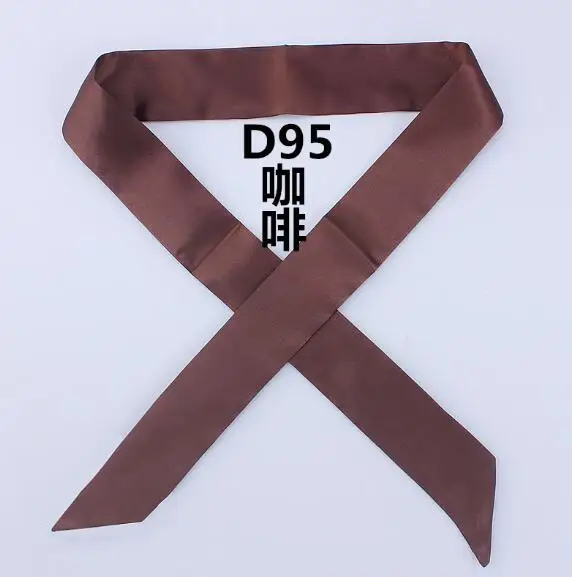 fashion women ladies solid headband silk scarf beautiful multiple colors girls neckerchief bag handle wraps small long scarves 2