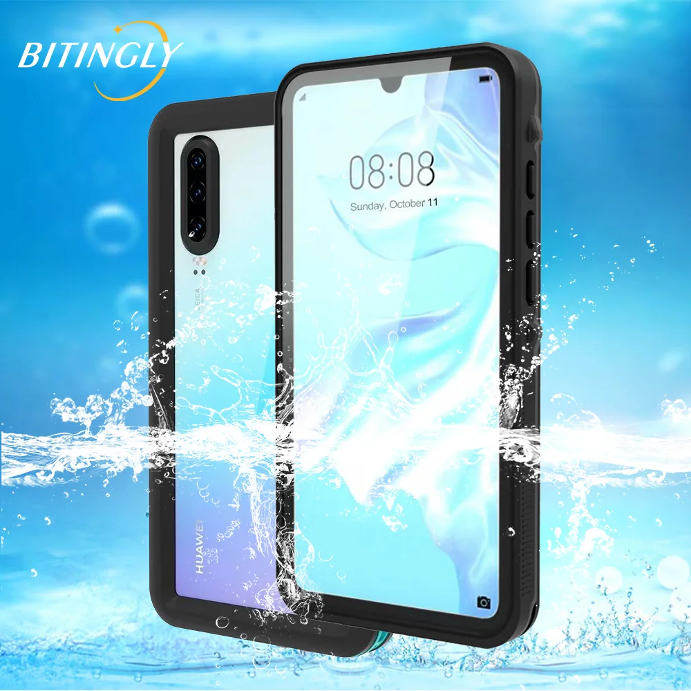 

Bitingly Case for Huawei P30 Pro IP68 Certified Waterproof Surfing Cover Diving For Huawei P30Pro P30 Swim Proof Underwater Case