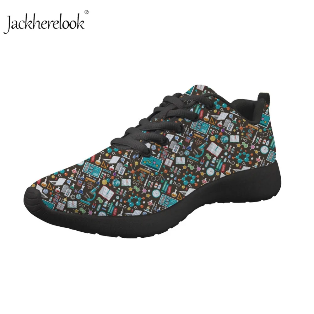 

Jackherelook Casual Man Mesh Shoes Scientific Elements Pattern 3D Prints Sneakers Big Size 35-46 Breathable Leisure Men Footwear