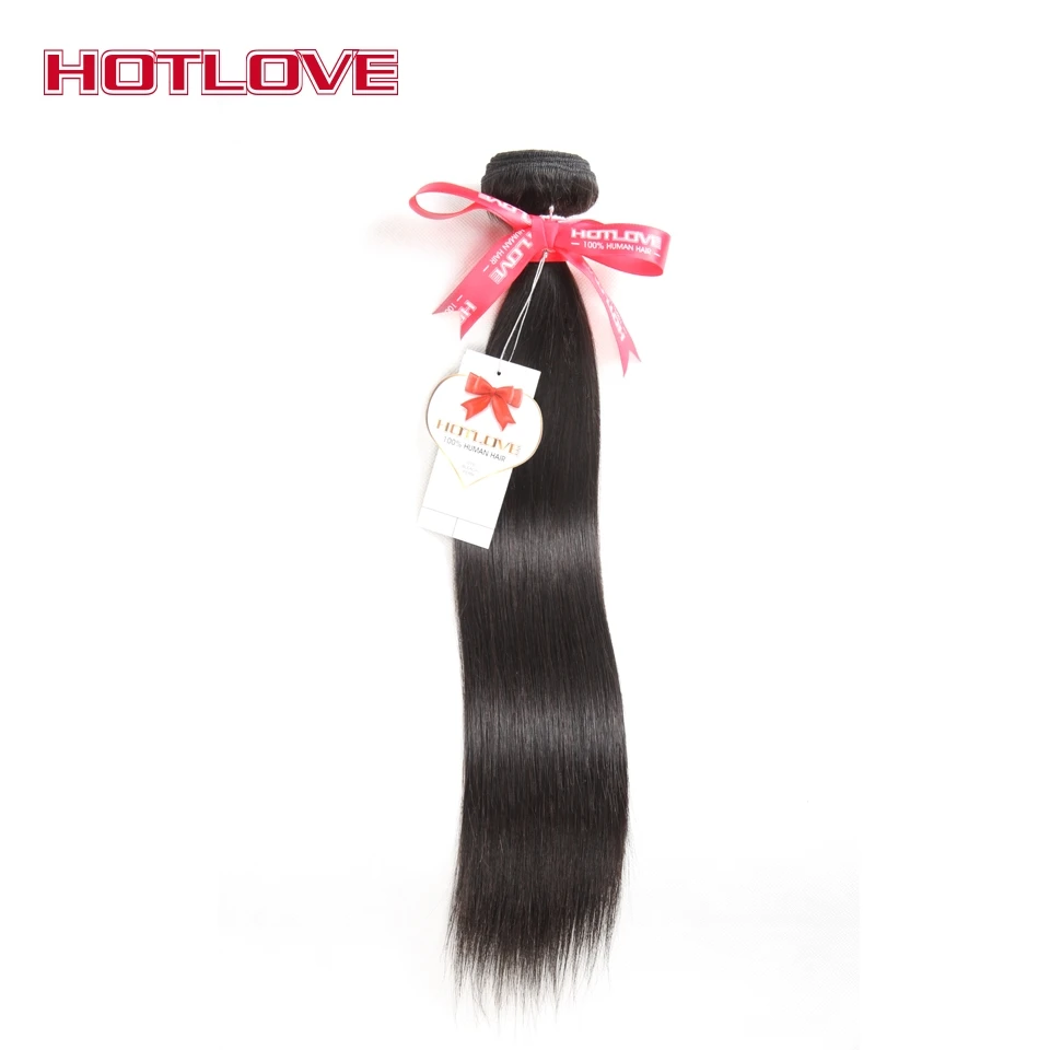 HOTLOVE Hair 1 Bundle Virgin Hair Straight Brazilian Hair Weave Bundles Natural Color 100% Unprocessed Human Hair Extensions