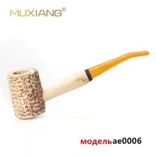 RU 1 шт. Макартур стиль большой размер Кукуруза Cob табачная труба с yelle акриловый мундштук деревянный ствол курительная трубка ae0006