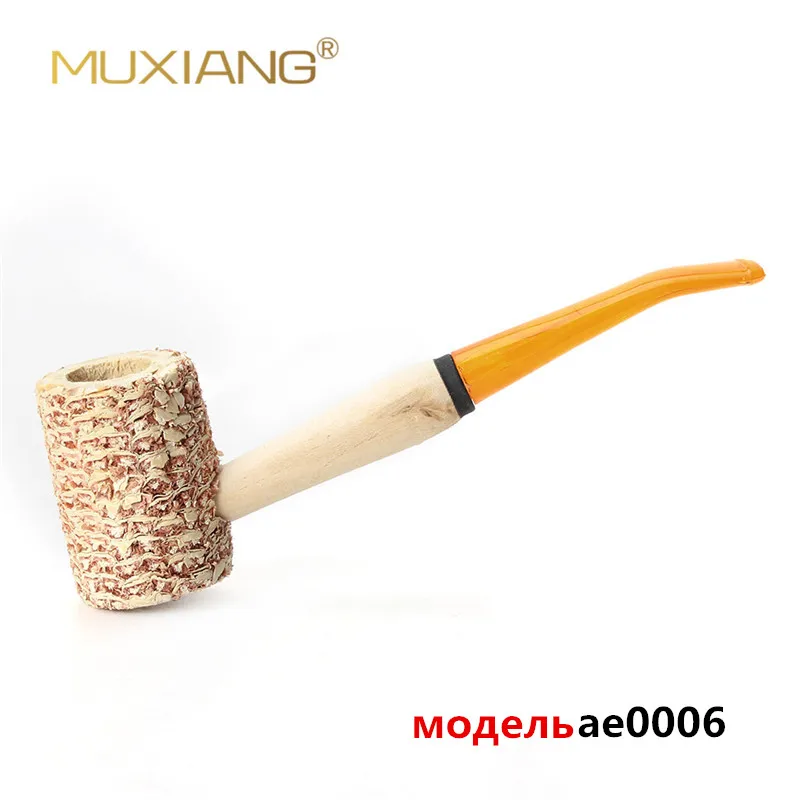 

RU 1 Pcs Macarthur style Large size Corn Cob Tobacco Pipe with yelle acrylic Mouthpiece Wooden Stem Smoking Pipe ae0006