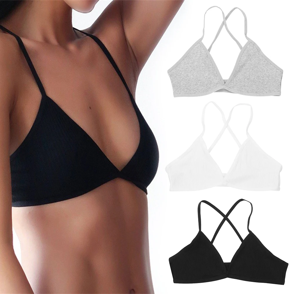 

Sexy Backless Women Bra Tops 2019 Fashion Solid Wireless Bralette V Neck Seamless Lingerie Underwear Soft Comfortable Intimates