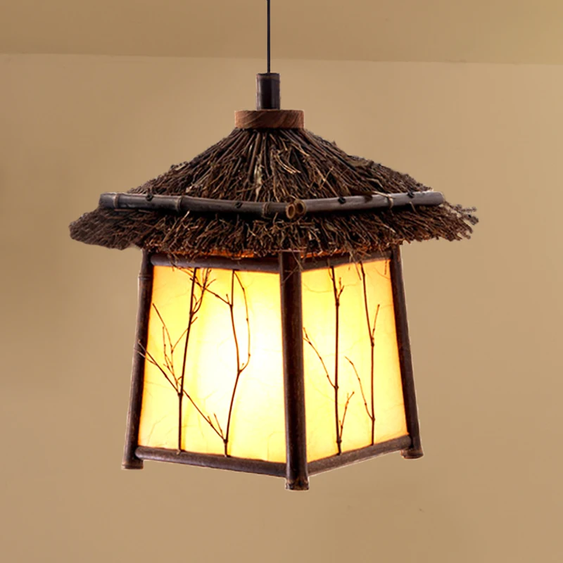 Bamboo pendant lights personality lantern restaurant Chinese bamboo