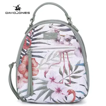 

DAVID JONES women backpacks pu leather female shoulder bags small lady flamingo back bags girl brand softpack drop shipping