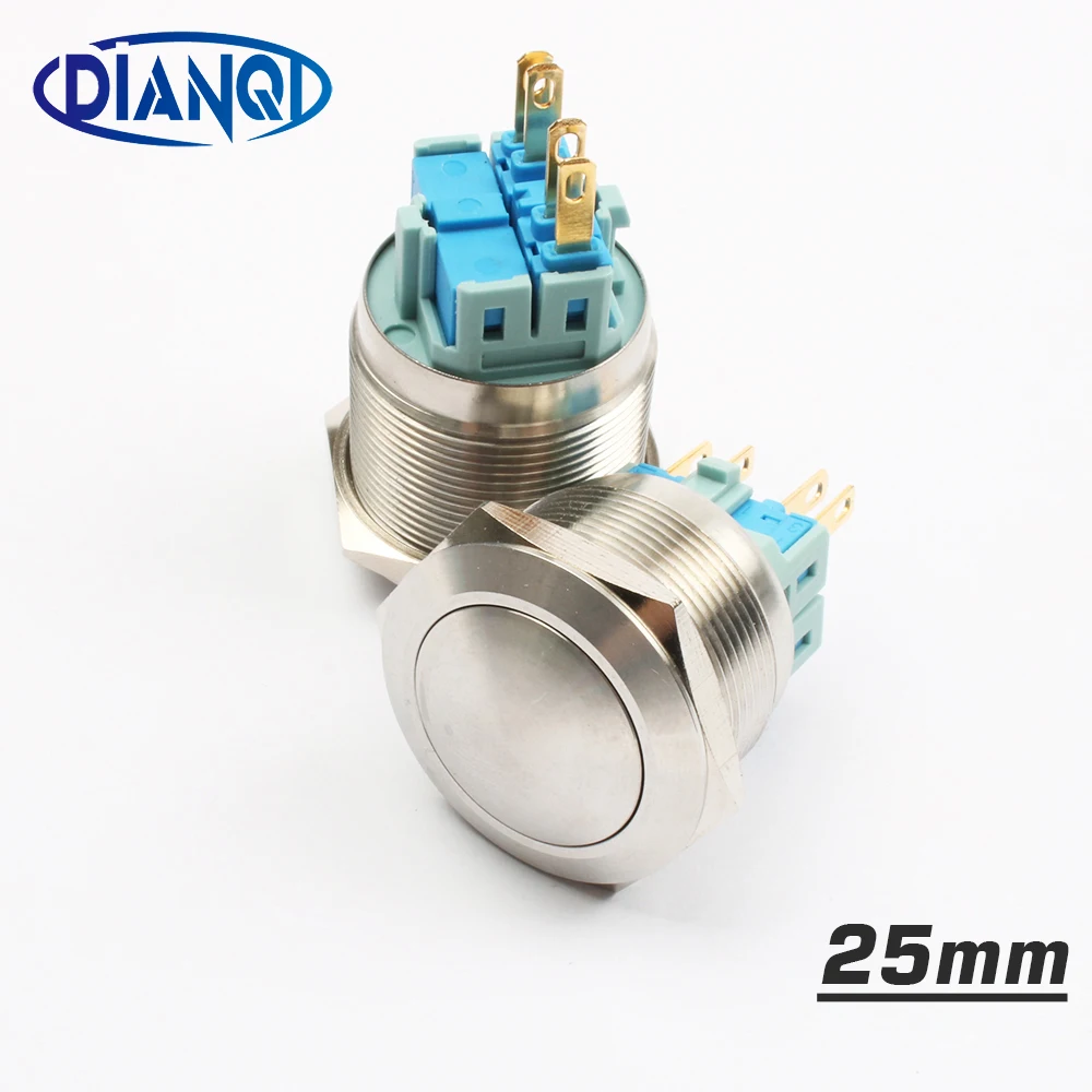 

25mm Stainless Steel metal push button switch spherical round momentary latching 4 pin car switches Ball head