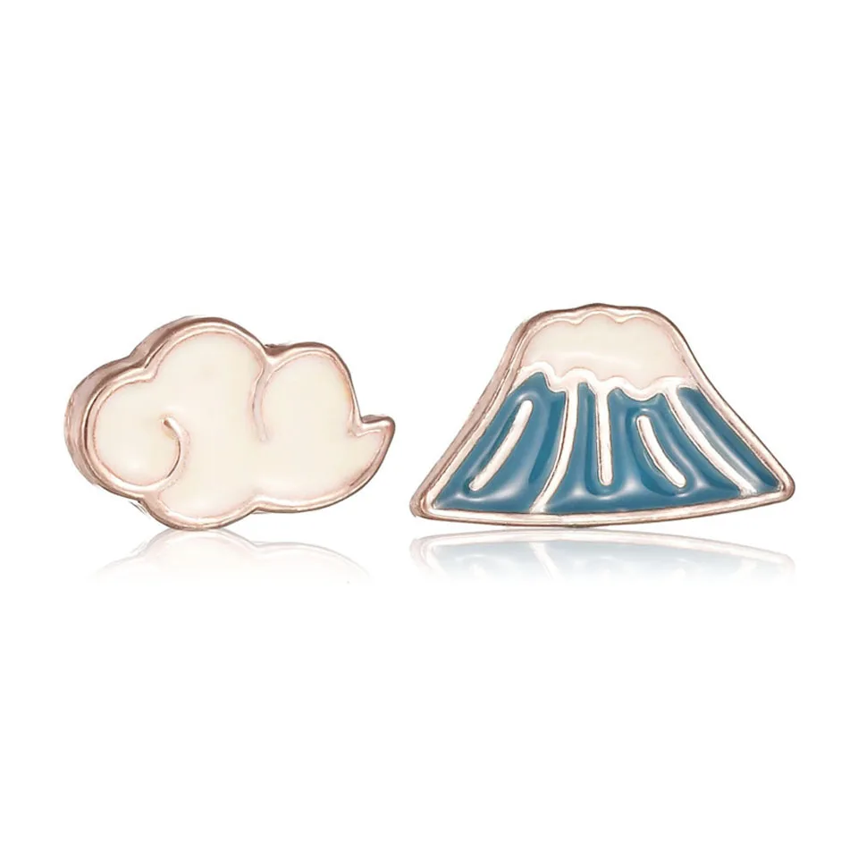 

Bohemian Rose Gold Metal Alloy White Clouds Snow Mountain Earrings Ladies Simple Fashion New Earrings Female Jewelry 2019 Gift
