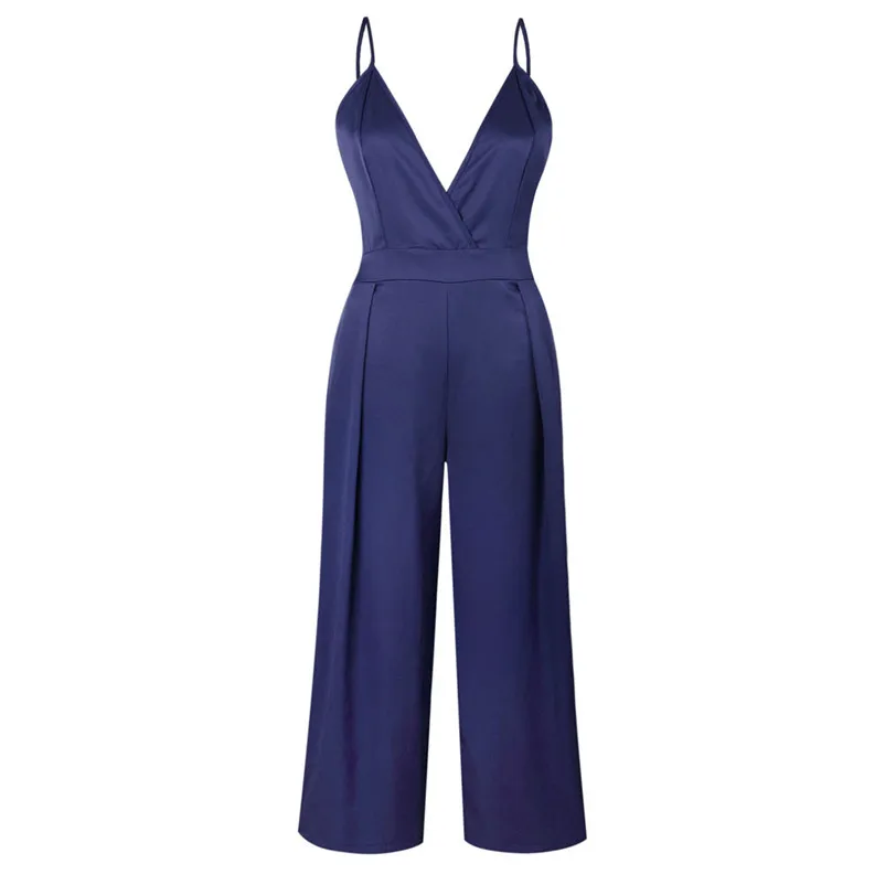 NEW Fashion summer jumpsuit woman 2018 Boho V Neck Backless Jumpsuit Clubwear Bodycon Playsuit Romper pantaloni siamesi J28#N (14)