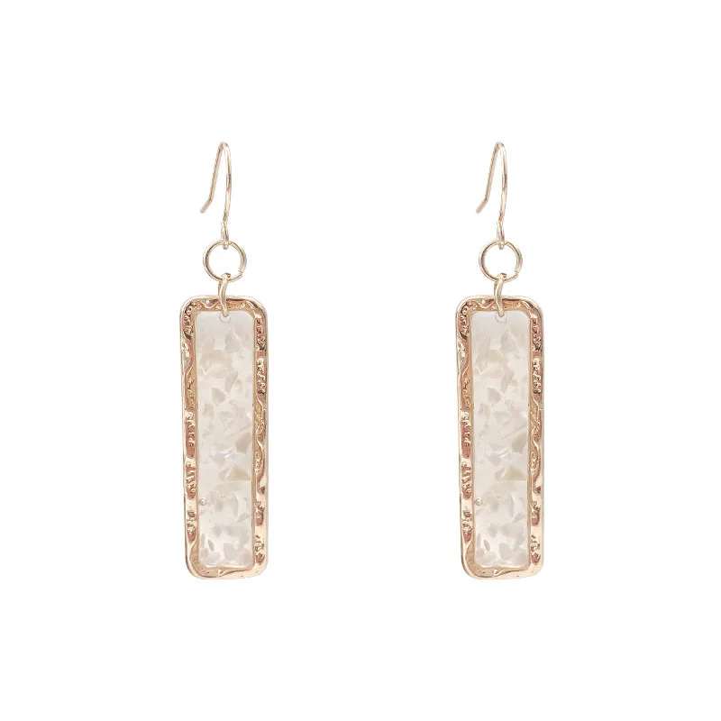 Korean style fashion temperament simple earrings geometry super fairy shell tassel dangle earring show face thin women | Украшения и