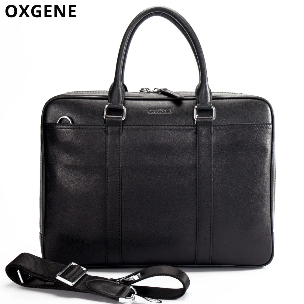 Real Cow Leather Men Briefcases Famous Brand Men's Shoulder Bags 14