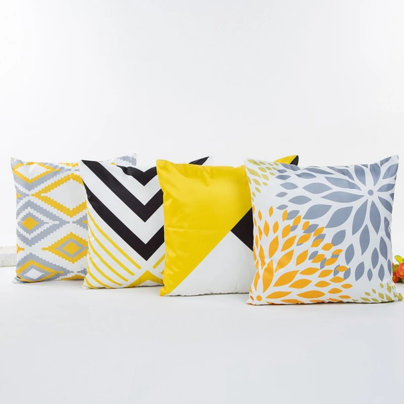 

Silk cool pillowcase new 45*45cm wave vertical stripe printed square pillowcase