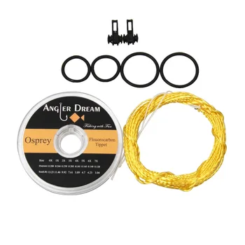 

12FT (3.6M) / 13FT (3.9M) Tenkara Fly Fishing Line Furled Leader Flouorocarbon Tippet 5X with Hook Keeper Tenkara Set