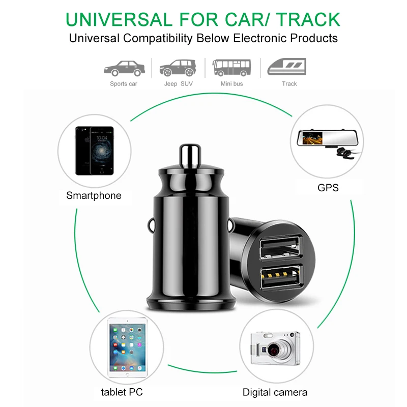 Мини Быстрый двойной Переходник USB для зарядки в машине 3.4A автомобильная зарядка для планшета мобильного телефона gps Быстрая автомобильная зарядка для samsung iPhone 12-24 В