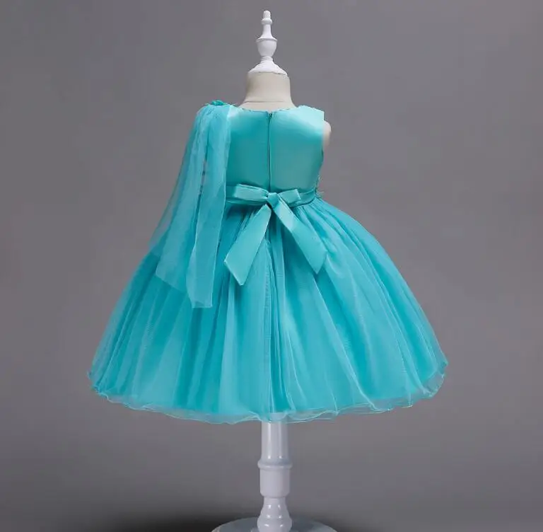 Детские Цветочные Производительность платье принцессы без рукавов для девочек бисером кружева сетки платье для танцев Семья подходящая