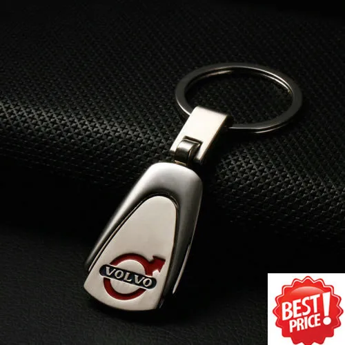 10Pcs/Lot Wholesale Metal Volvo Emblem Keychain Keyring Car Styling for