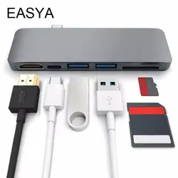 EASYA оптовая продажа USB C концентратор к HDMI адаптер для samsung S8 Dex режим Thunderbolt 3 концентратор USB 3,0 с SD/TF слот для карты 10 шт./лот