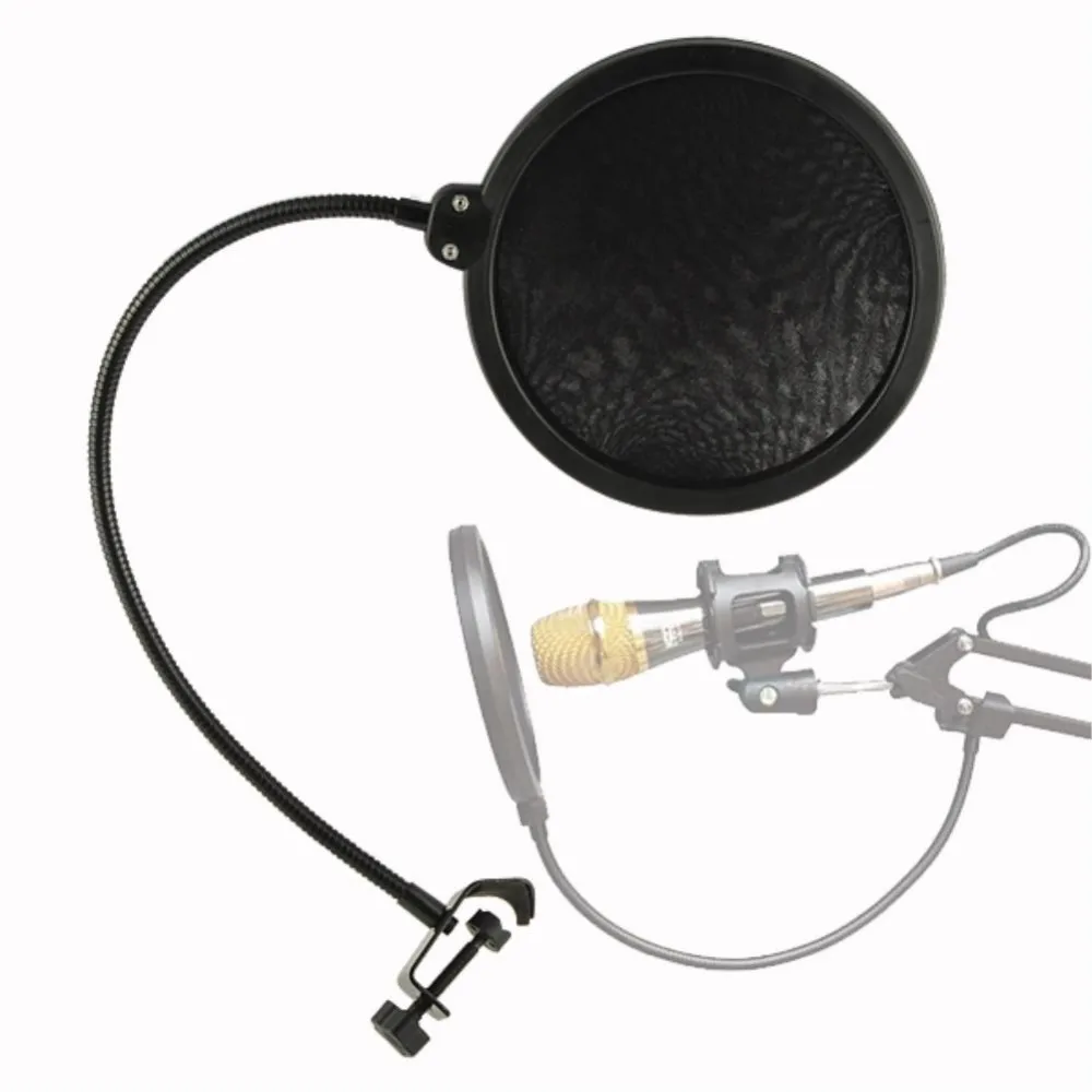 

Studio Microphone Pop Filter Singing Windscreen Shield Pod Cast Dual Double Layer Mask Anti Mic Metal Studio Pop Filter
