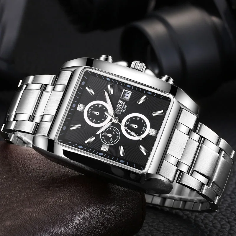 watch men 2017 new Rectangular full steel quartz watch Fashion brand